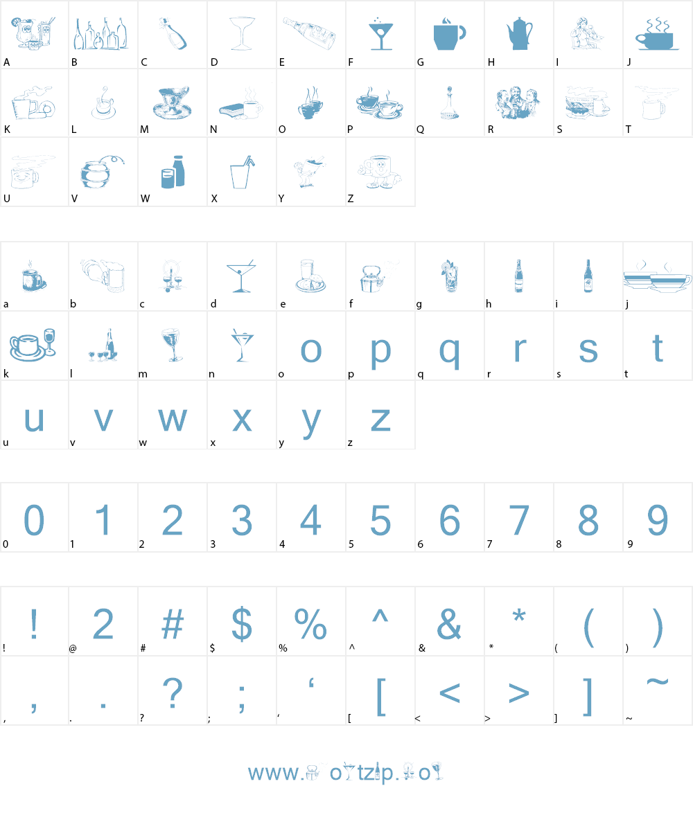 Drinks  Various Font Character
